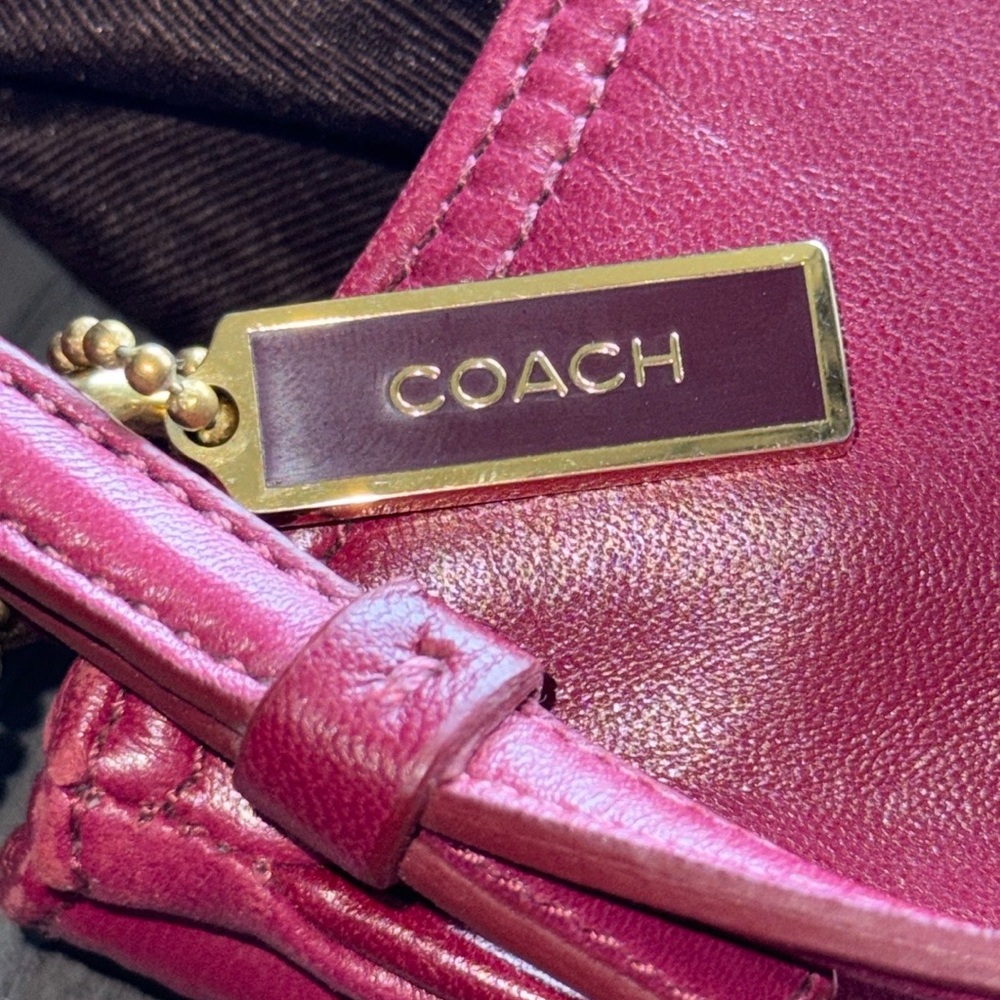 Coach Burgundy Leather Shoulder Bag